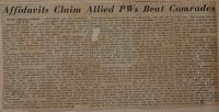 Affidavits Claim Allied PWs Beat Comrades News Article