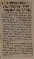 U. S. Preparing Shanghai War Criminal Trial News Article