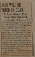 Japs Will Be Tried on Guam News Article