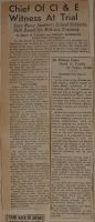 Chief of CI & E Witness At Trial News Article