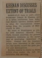 Keenan Discusses Extent of Trials News Article