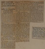 Japs' Torture of 12 Women in Java Camp Bared News Article