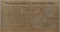 Wrong General Hata on Trial, Claims Defense News Article