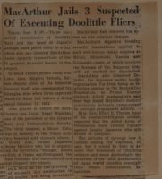MacArthur Jails 3 Suspected of Executing Doolittle Fliers News Article
