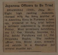 Japanese Officers to be Tried News Article