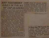 Any Testimony Goes in Trial of Jap Leaders News Article