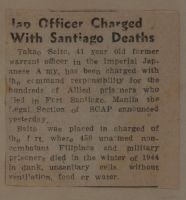 Jap Officer Charged with Santiago Deaths News Article