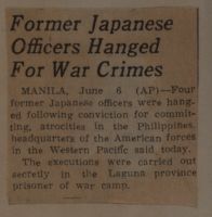 Former Japanese Officers Hanged for War Crimes News Article
