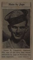 Slain by Japs News Clipping