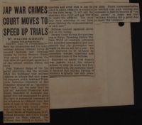 Jap War Crimes Court Moves to Speed Up Trials News Article