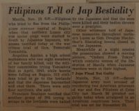 Filipinos Tell of Jap Bestiality News Article