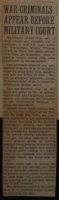 War Criminals Appear Before Military Court News Article