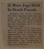 25 More Japs Held in Death Parade News Article