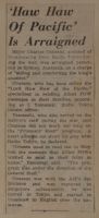 'Haw Haw of Pacific' is Arraigned News Article