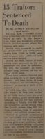 15 Traitors Sentenced to Death News Article