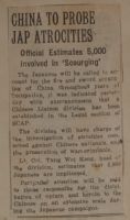 China to Probe Jap Atrocities News Article