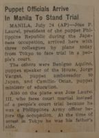Puppet Officials Arrive in Manila to Stand Trial News Article