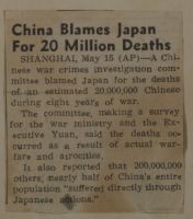 China Blames Japan for 20 Million Deaths News Article