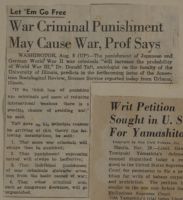 War Criminal Punishment May Cause War, Prof Says News Article