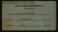 Cabin Room Assignment Card