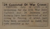 24 Convicted of War Crimes News Article