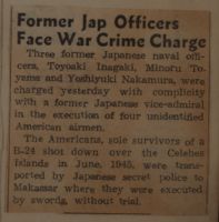 Former Jap Officers Face War Crime Charge News Article