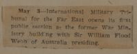May 3 IMTFE Opening News Article