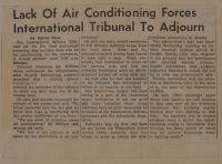 Lack of Air Conditioning Forces International Tribunal to Adjourn News Article