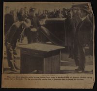 Japanese Official Bowing to Hirohito News Clipping