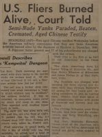 U. S. Fliers Burned Alive, Court Told News Article