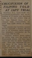 Crucifixion of Filipino Told at Japs' Trial News Article