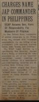 Charges Name Jap Commander in Philippines News Article