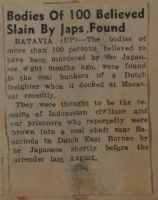 Bodies of 100 Believed Slain by Japs Found News Article