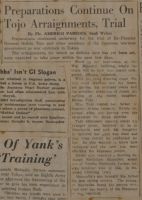 Preparations Continue on Tojo Arraignments, Trial News Article