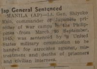 Jap General Sentenced News Article