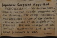 Japanese Sergeant Acquitted News Article