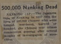 500,000 Nanking Dead News Article