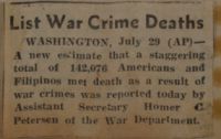 List of War Crime Deaths News Article