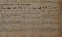 Documents Show Testaments of Courage News Article