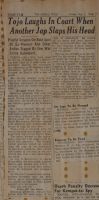 Tojo Laughs in Court When Another Jap Slaps His Head News Article