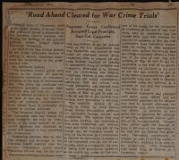 'Road Ahead Cleared for War Crime Trials' News Article