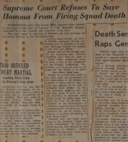 Supreme Court Refuses to Save Homma from Firing Squad Death News Article