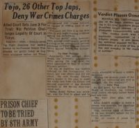 Tojo, 26 Other Top Japs, Deny War Crimes Charges News Article