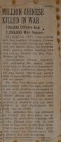 Million Chinese Killed in War News Article