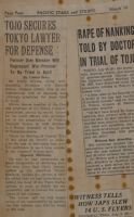 Tojo Secures Tokyo Lawyer For Defense News Article