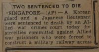 Two Sentenced to Die News Article