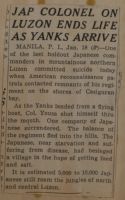 Jap Colonel On Luzon Ends Life as Yanks Arrive News Article