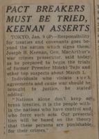 Pact Breakers Must Be Tried, Keenan Asserts News Article