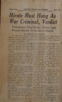 Hirate Must Hang As War Criminal, Verdict News Article