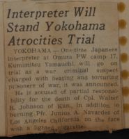 Interpreter Will Stand Yokohama Atrocities Trial News Article